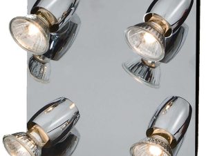 Φωτιστικό Οροφής – Σποτ 77-1170 25x25x15cm 4xGU10 50W Silver Homelighting