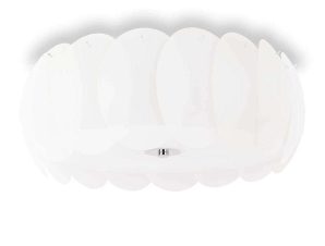 Φωτιστικό Οροφής-Πλαφονιέρα Ovalino 094014 52x20cm 8xE27 60W White Ideal Lux