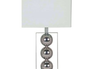 Επιτραπέζιο Φωτιστικό – Πορτατίφ 15-00-23009 30×53,5cm 1xΕ27 White-Silver Marhome